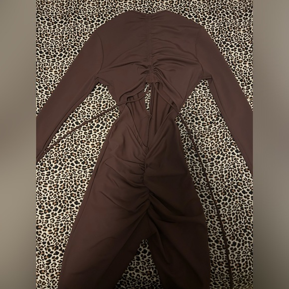 Brown FashionNova Jumpsuit / High Stretch with Scrunch Butt - Picture 2 of 4
